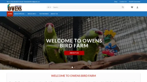 A screenshot of Owensbirdfarm.com
