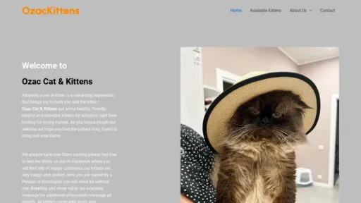 A screenshot of Ozaccatandkittens.com