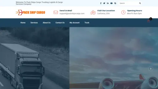 A screenshot of Packshipcargo.com