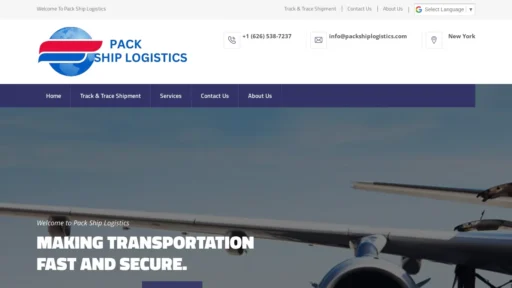 A screenshot of Packshiplogistics.com
