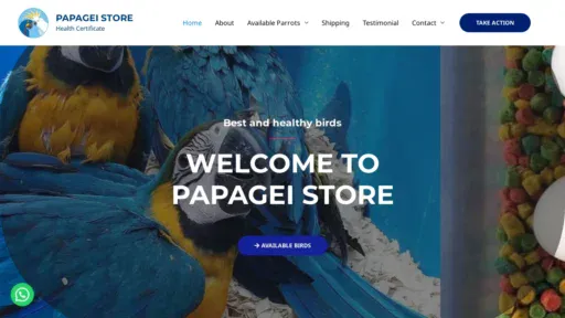 A screenshot of Papageistore.com