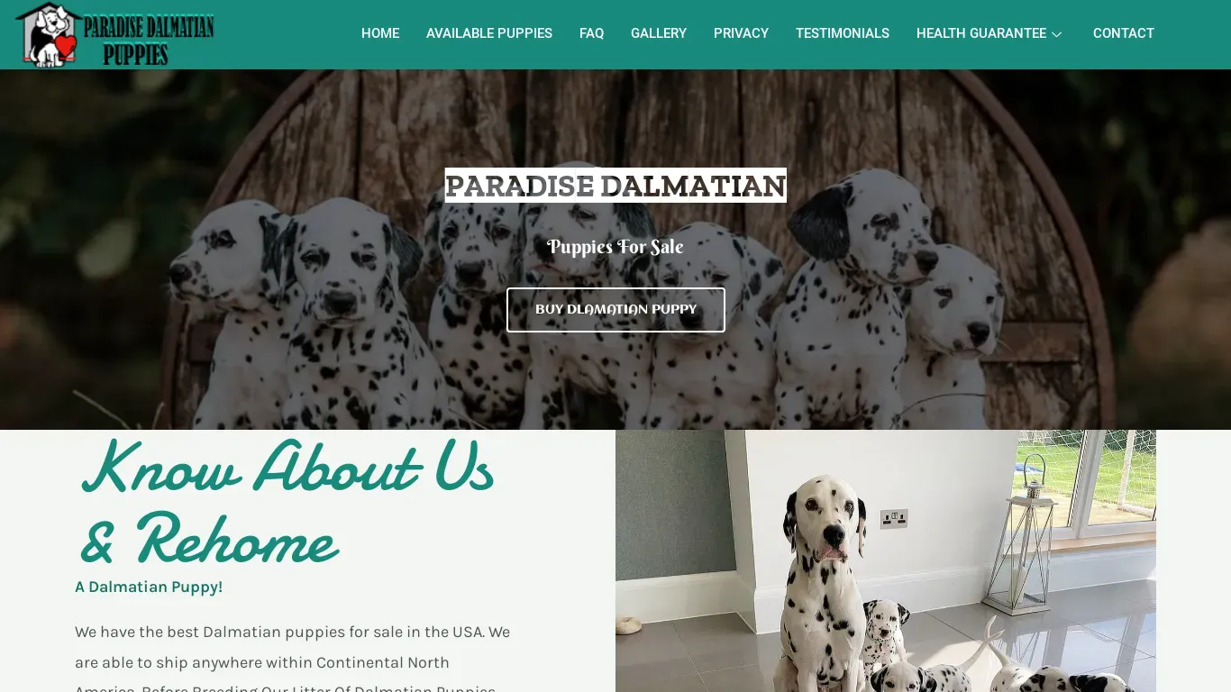 is paradisedalmatianpuppiesforsale.com legit? screenshot