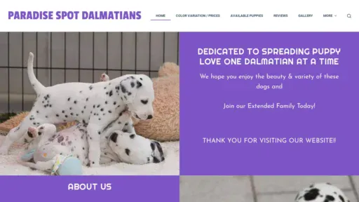 A screenshot of Paradisespotdalmatian.com