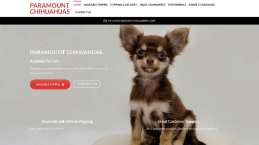 A screenshot of Paramountchihuahuas.com