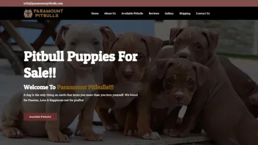 A screenshot of Paramountpitbulls.com