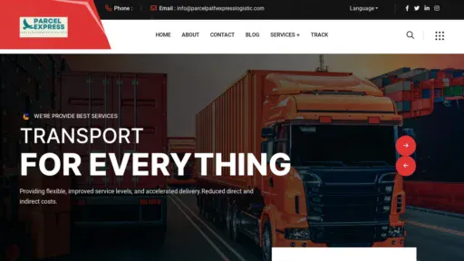 A screenshot of Parcelpathexpresslogistic.com