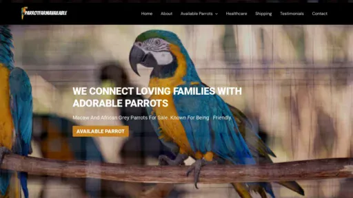 A screenshot of Parrotfarmavailable.com