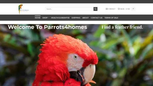 A screenshot of Parrots4homes.com