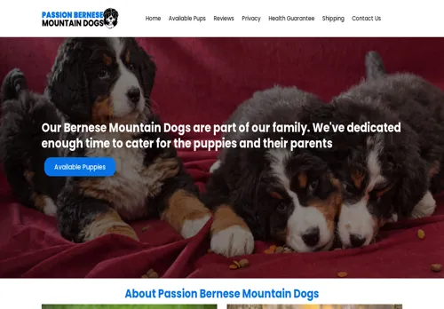is passionbernesemountaindogs.com legit? screenshot