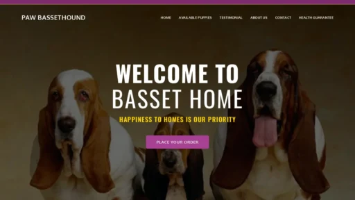 A screenshot of Pawbassethound.com