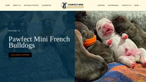 A screenshot of Pawfectminifrenchbulldogs.com