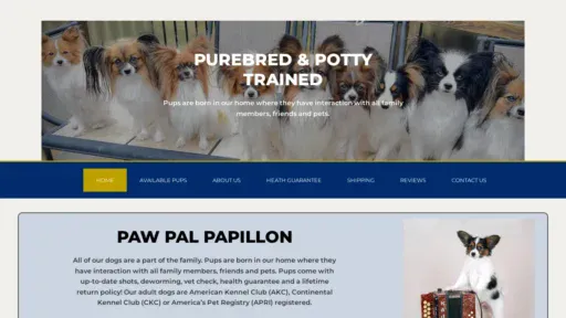A screenshot of Pawpalspapillon.com
