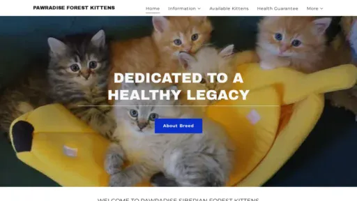 A screenshot of Pawradiseforestkittens.com