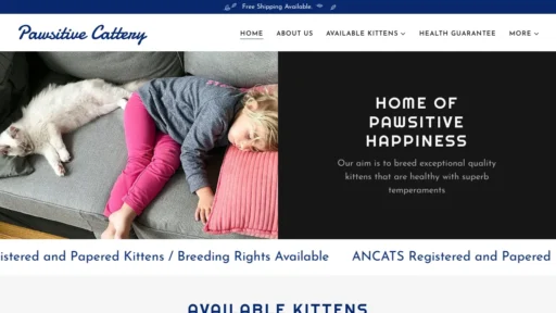 A screenshot of Pawsitivecattery.com