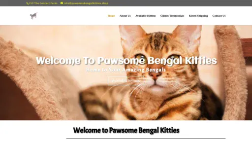 A screenshot of Pawsomebengalkitties.shop
