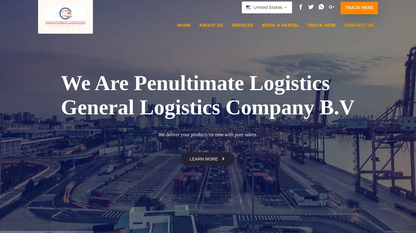 A screenshot of Penultimateslogistics.com