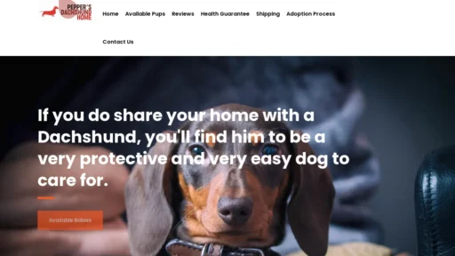 A screenshot of Peppersdachshundshome.com