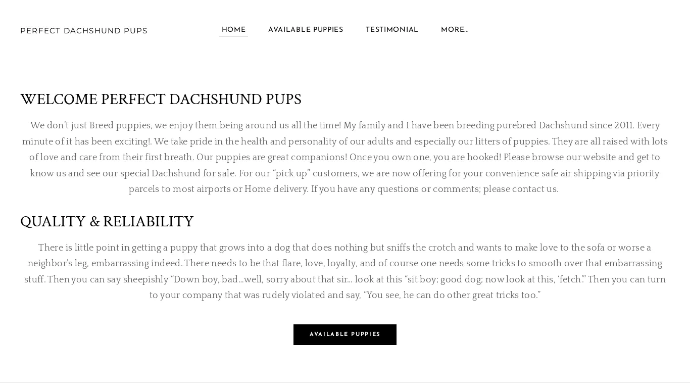 is perfectdachshundpups.com legit? screenshot