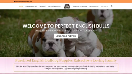 A screenshot of Perfectenglishbulls.com