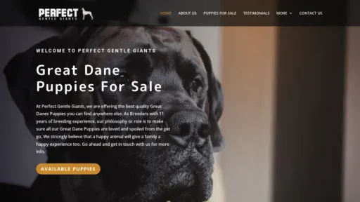 A screenshot of Perfectgentlegiants.com