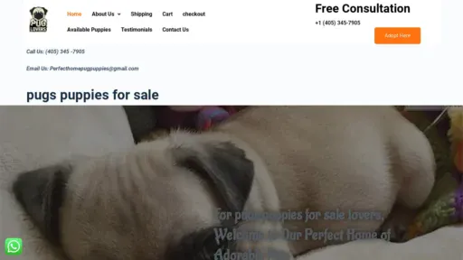 A screenshot of Perfecthouseofpugs.com