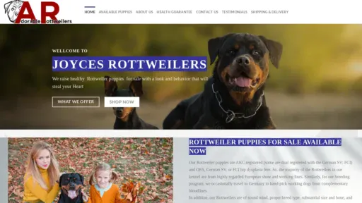 A screenshot of Persrottibreeder.com