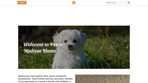 A screenshot of Petcomaltesehome.com