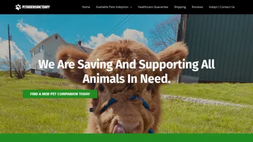 A screenshot of Pethavensanctuary.com