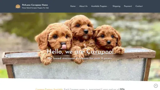 A screenshot of Petlanecavapooshome.org