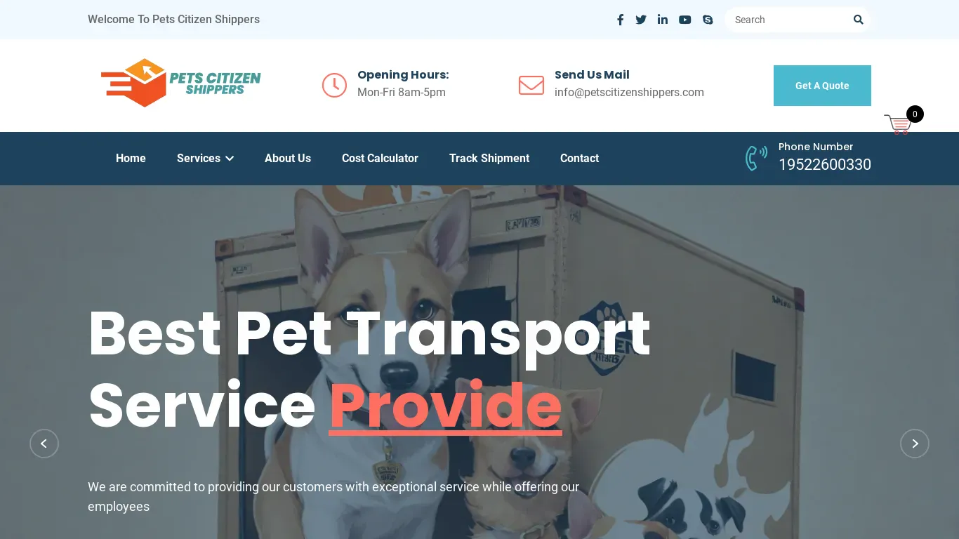 A screenshot of Petscitizenshippers.com