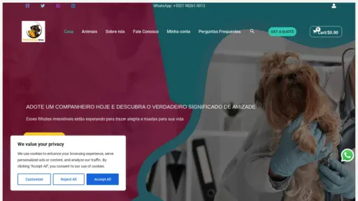 A screenshot of Petsfelizes.com