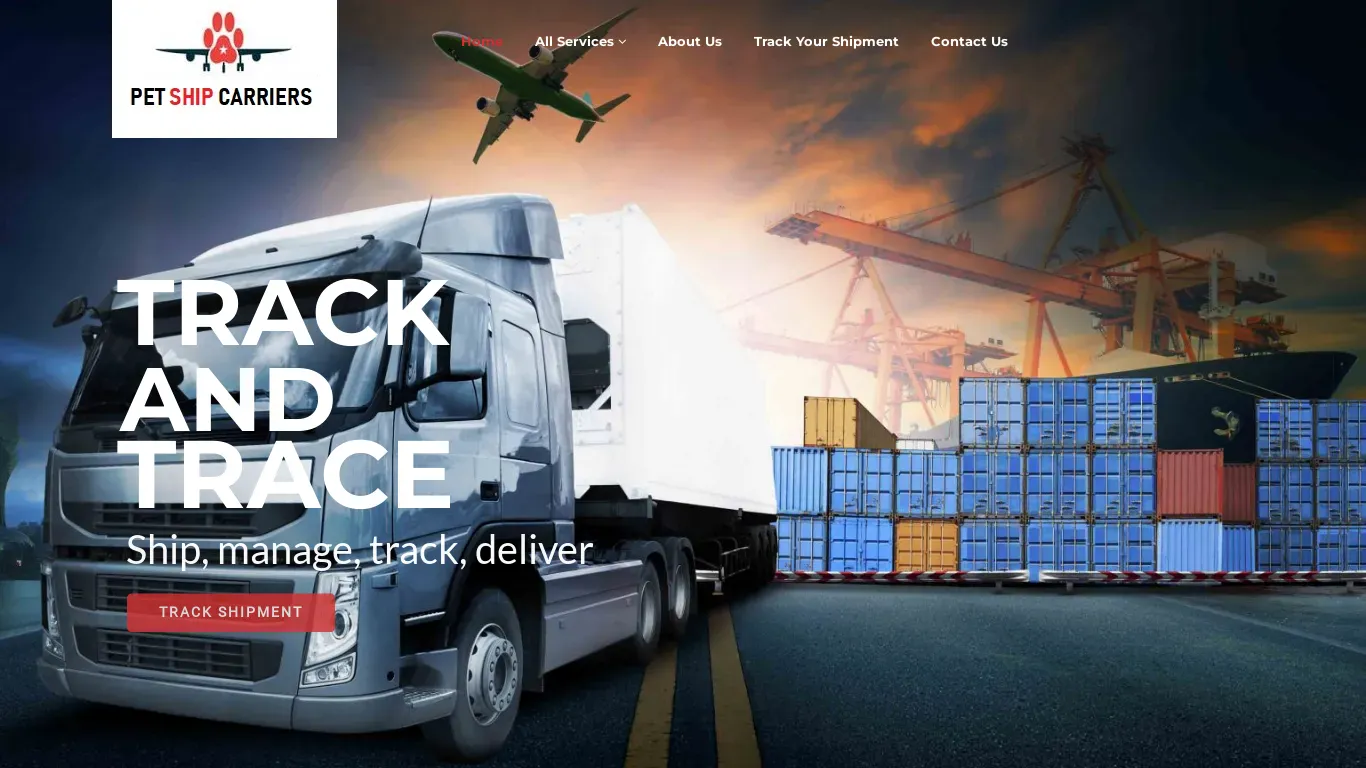 A screenshot of Petshipcarriers.com