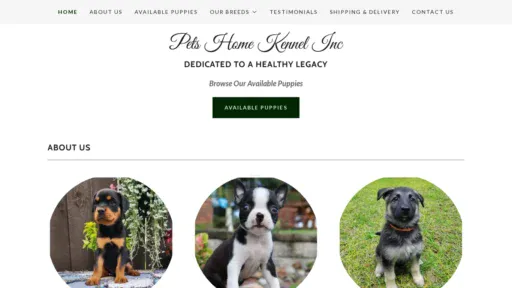 A screenshot of Petshomekennel.com