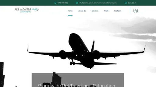A screenshot of Petsmovers-int.com