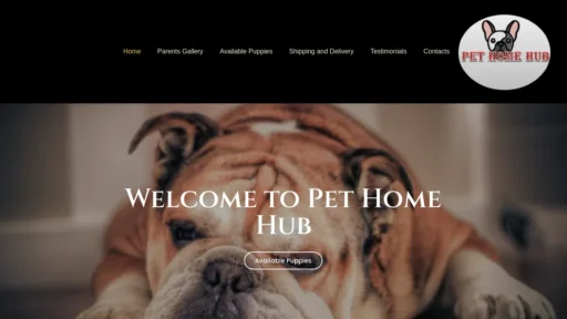 A screenshot of Petthomehub.com
