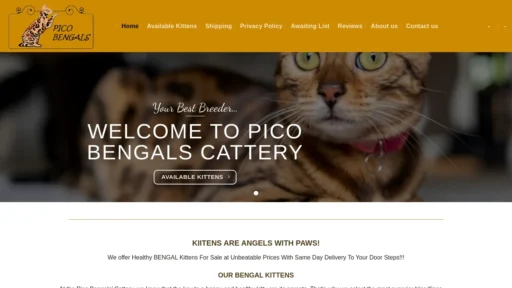 A screenshot of Picobengals.com