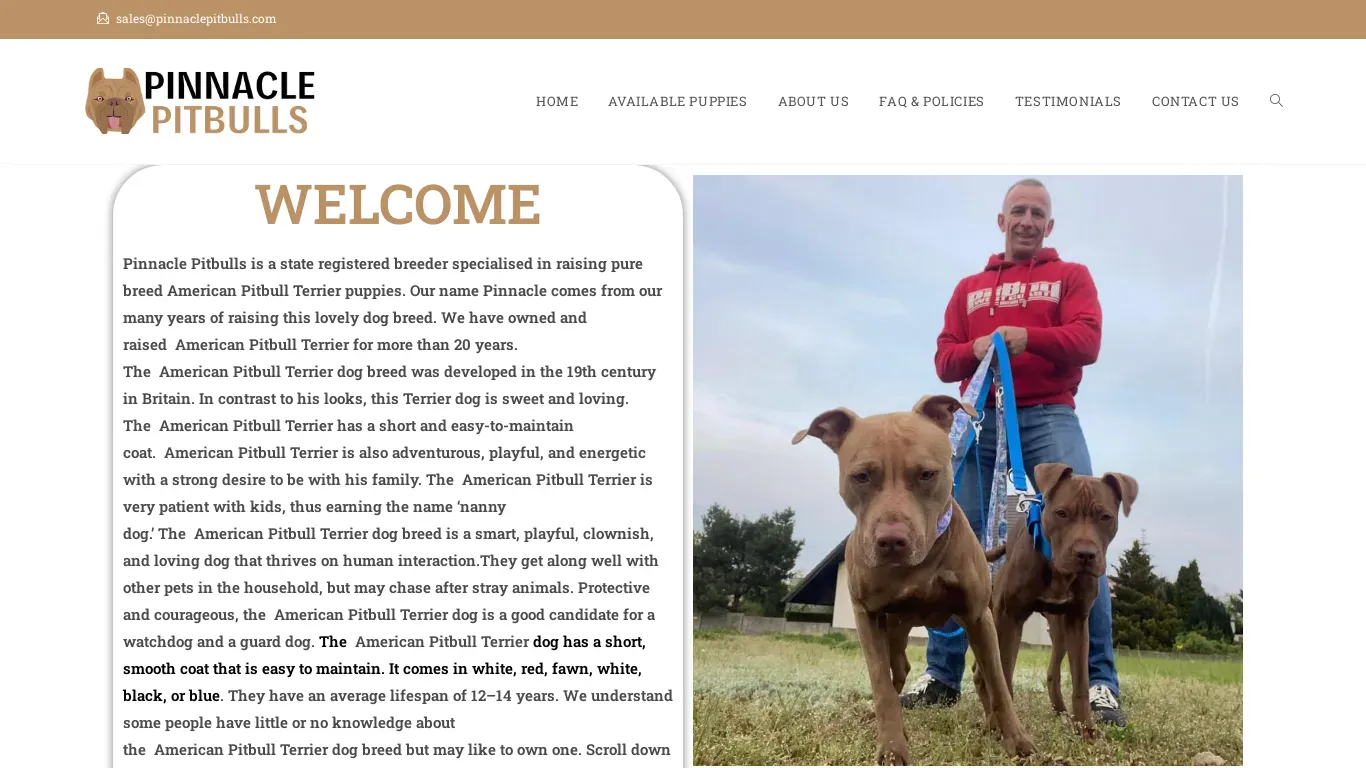 is pinnaclepitbulls.com legit? screenshot