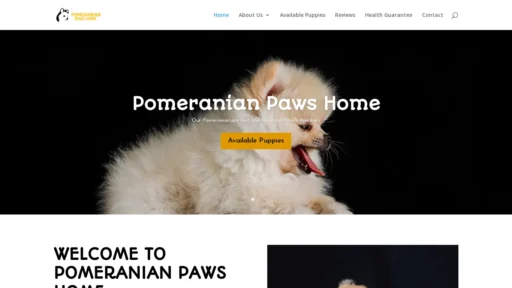 A screenshot of Pomeranianpawshome.com