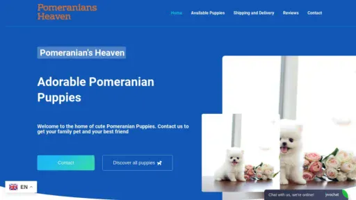 A screenshot of Pomeraniansheaven.com