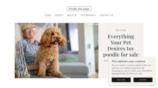 A screenshot of Poodlestarpups.com