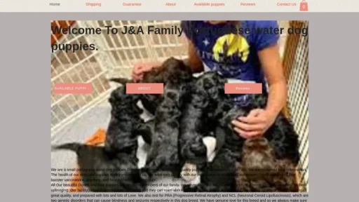 A screenshot of Portuguesewaterpupshome.com