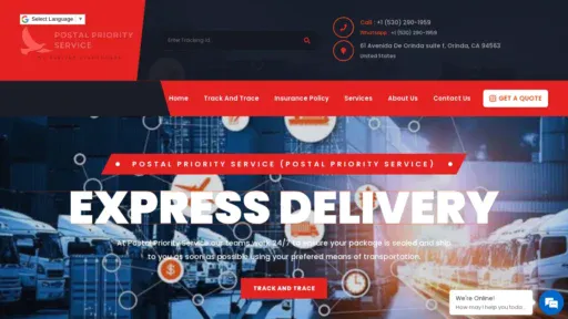 A screenshot of Postalpriorityservice.com