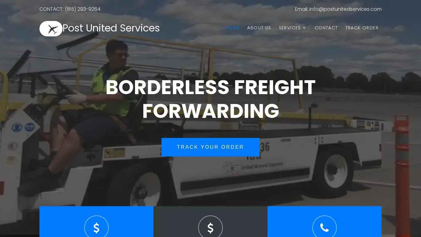 A screenshot of Postunitedservices.com