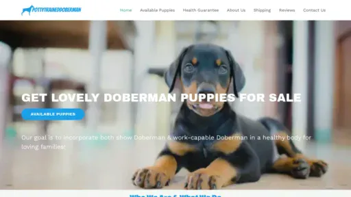 A screenshot of Pottytraineddoberman.com