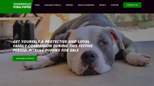 A screenshot of Powerhousepitbullpuppies.com