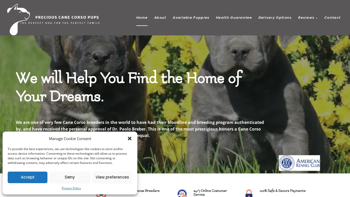 is Home - Precious Cane Corso Puppies legit? screenshot
