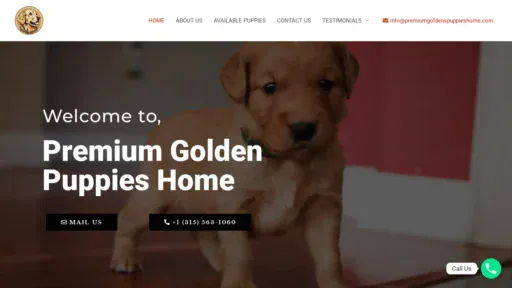A screenshot of Premiumgoldenspuppieshome.com