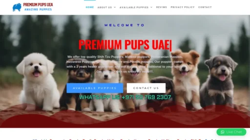 A screenshot of Premiumpupsuae.com