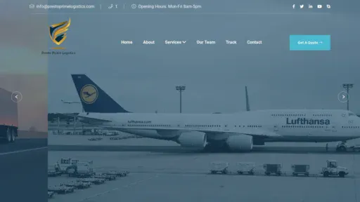 A screenshot of Prestoprimelogistics.com