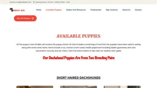 A screenshot of Prettyelfs.com